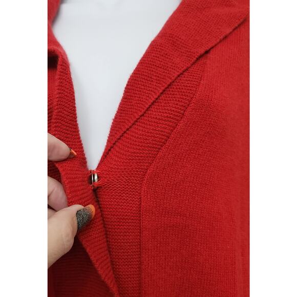 Jones New York Sport Red Single Button Snap Closure Cardigan Small Wool Blend - Picture 2 of 6